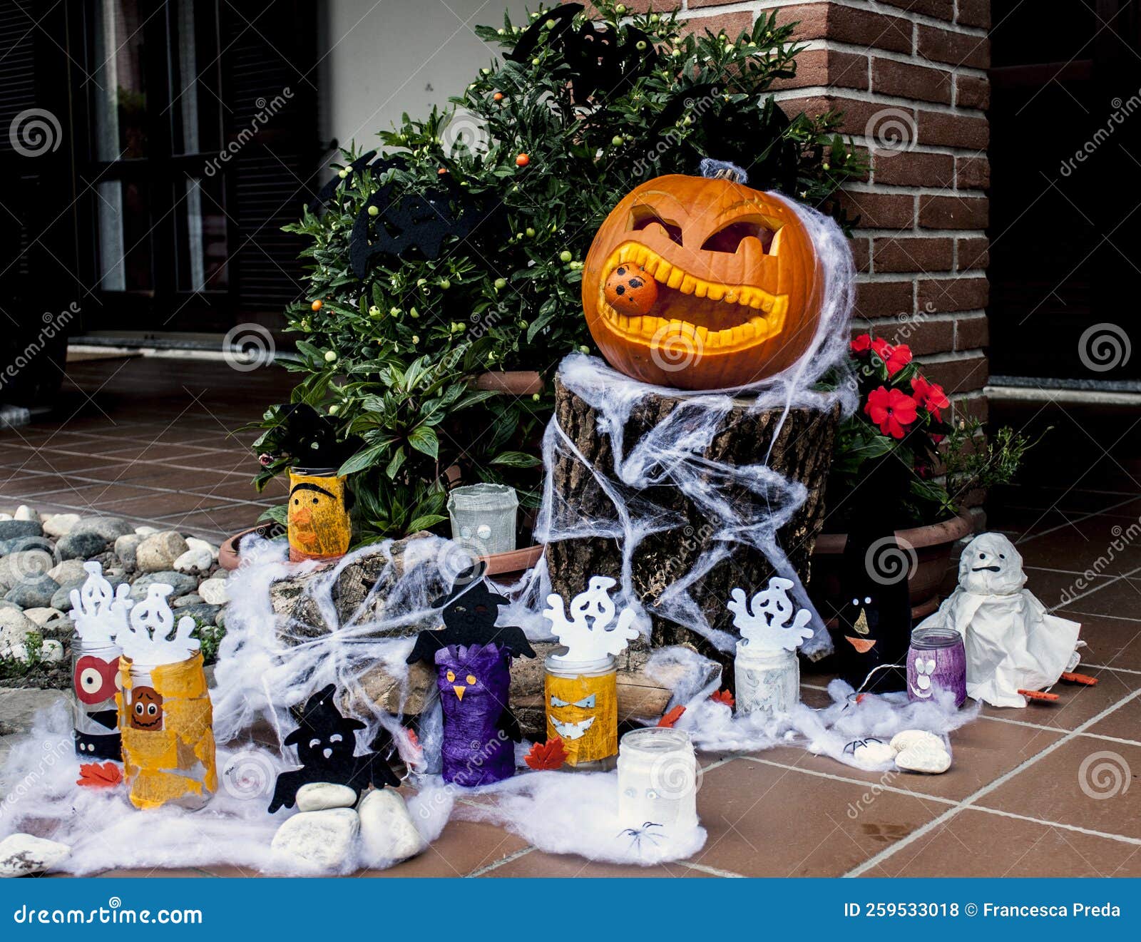 Halloween decorations stock photo. Image of cobwebs 259533018