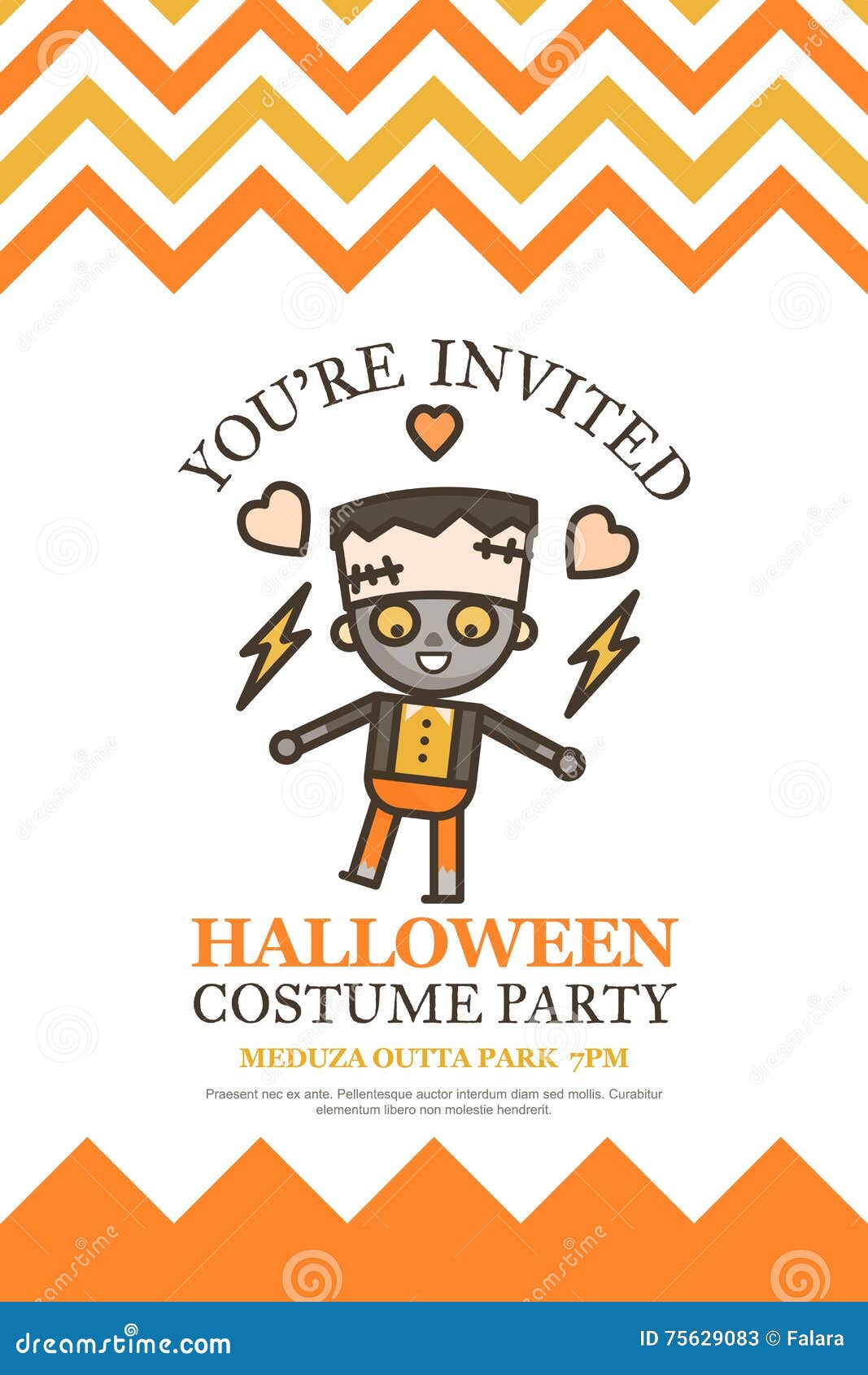 Halloween Einladungskarte Fur Nettes Carto Kind Der Kostumnachtpartei Vektor Abbildung Illustration Von Halloween Kostumnachtpartei