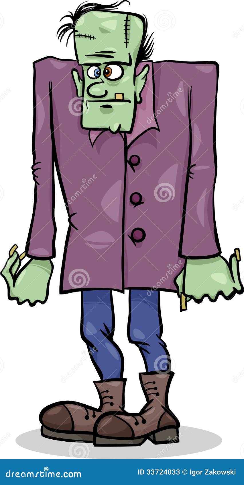 Halloween Frankenstein Cartoon Illustration Stock Vector - Image: 33724033