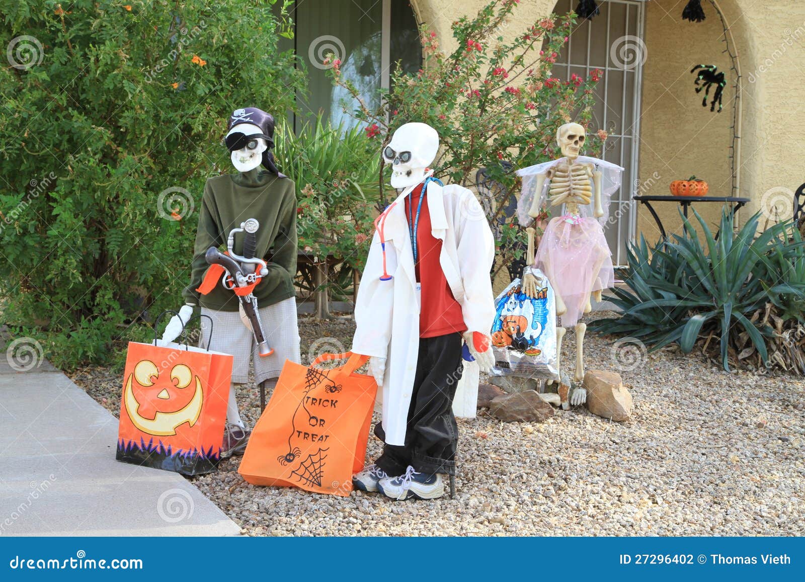 USA, Arizona: Halloween - Front Yard Skeletons Editorial 