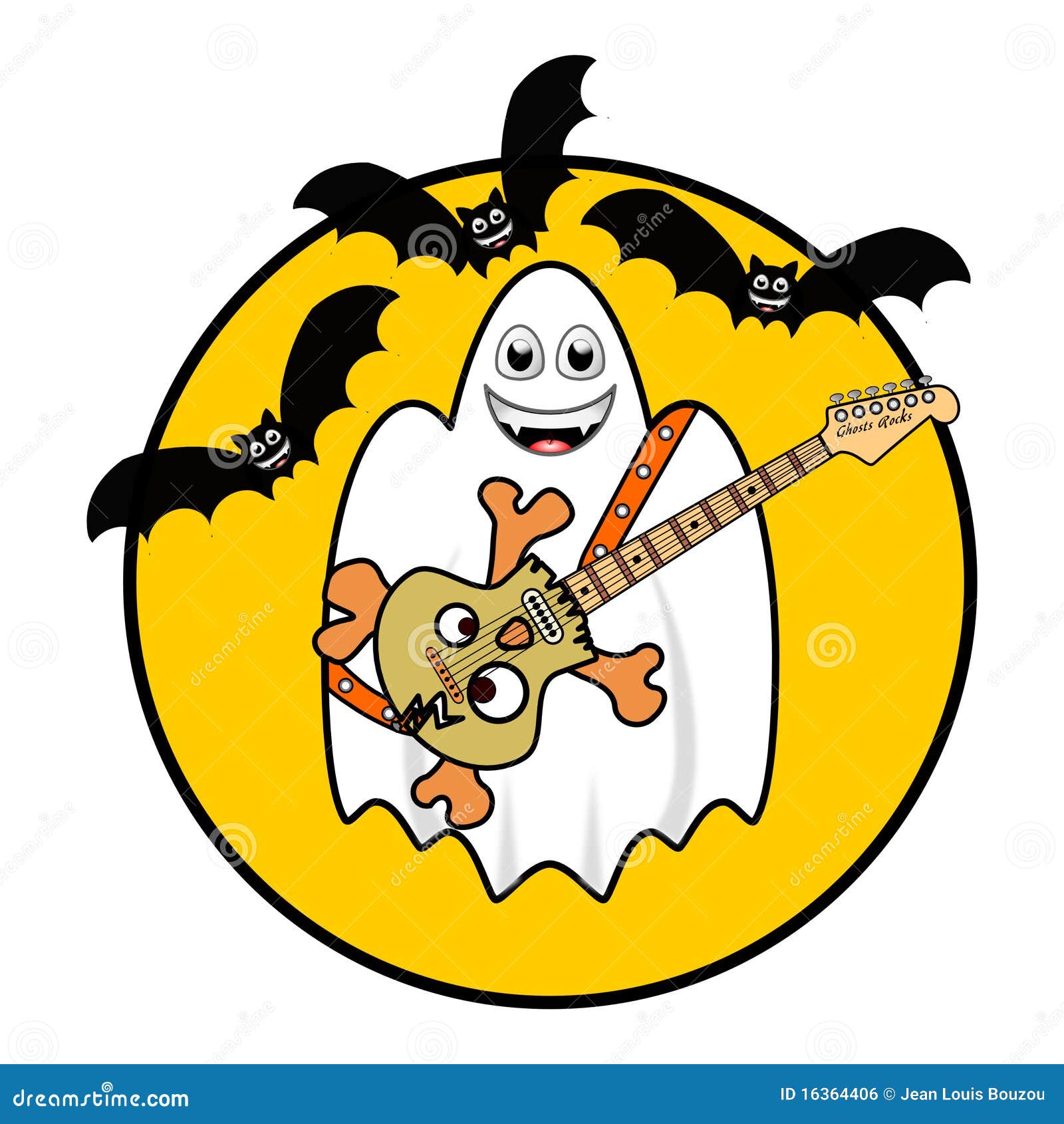 Halloween Ghost Playing Guitar Royalty Free Stock Image Image 16364406