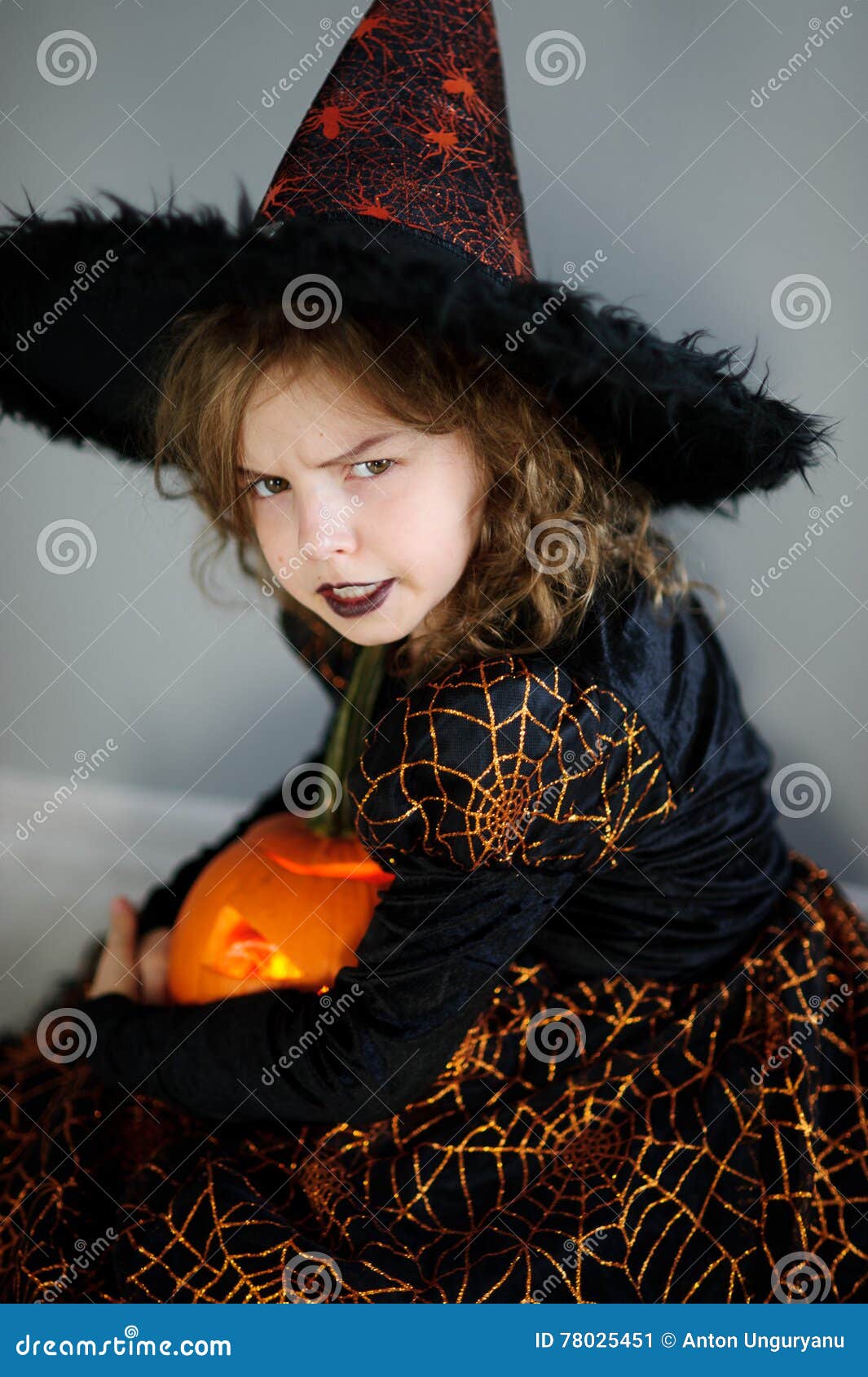 Orange demonic witch hat