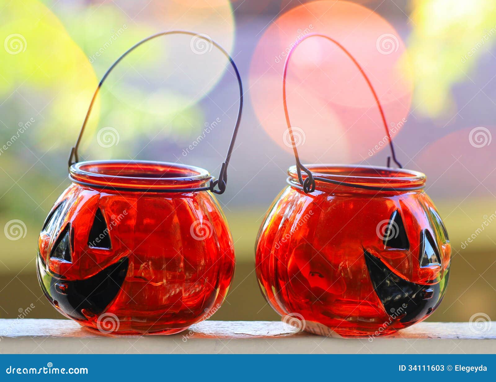 Halloween glass pumpkins stock image. Image of grimace - 34111603