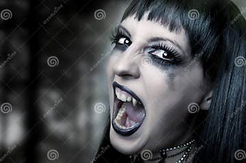 Halloween Horror Concept. Night Woman Vampire Stock Photo - Image of ...