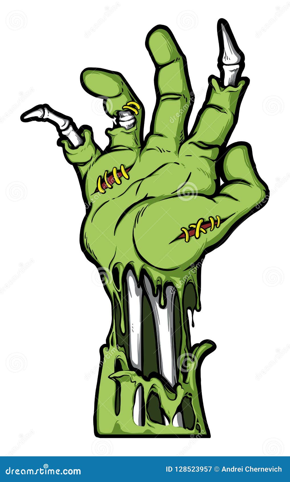 Halloween Illustration  Severed Zombie Hand Stock Vector  