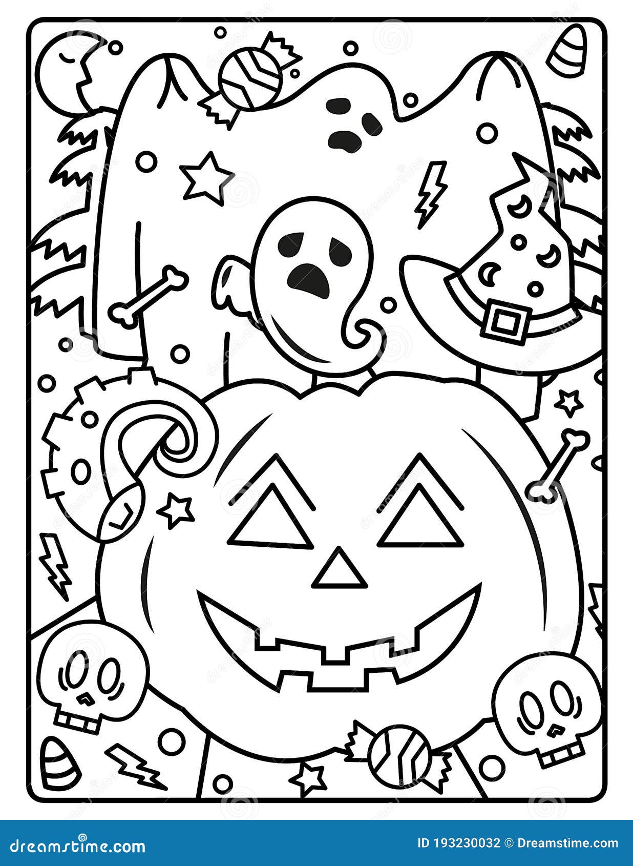 Halloween Coloring Book for Kids Stock Illustration   Illustration ...