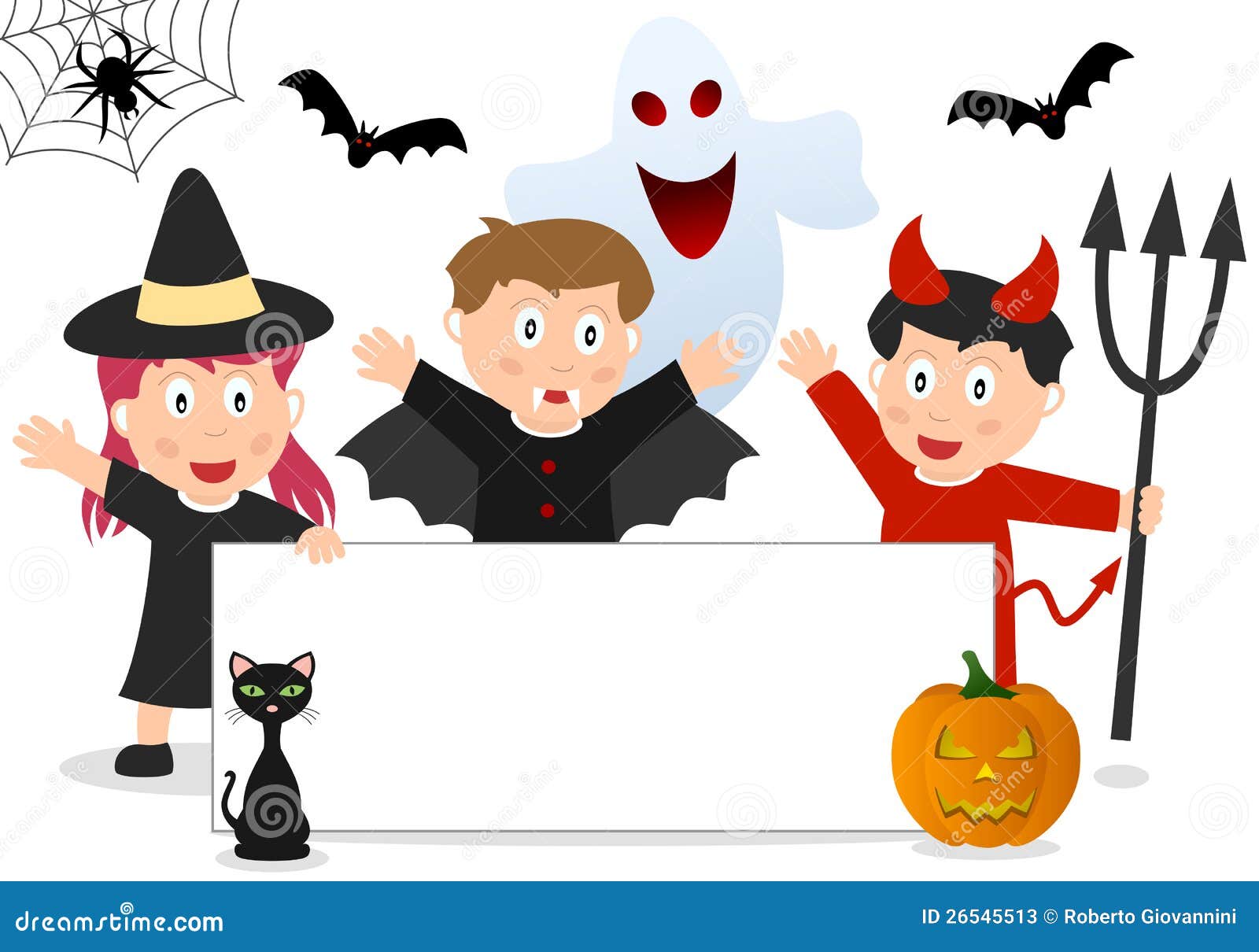 Halloween Kids and Banner stock vector. Illustration of children - 26545513