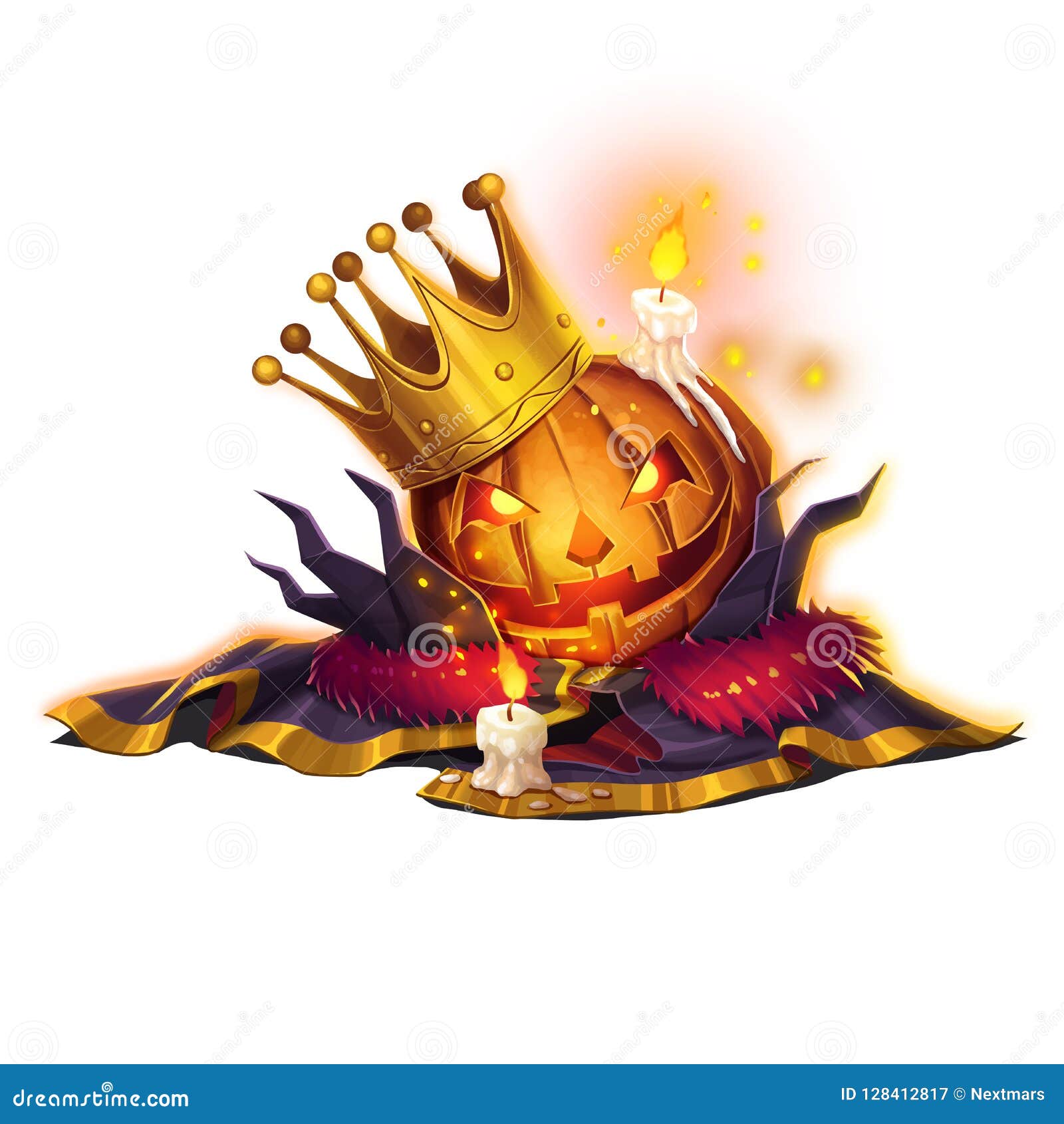 Halloween King, The Pumpkin King Isolated On White Or ...