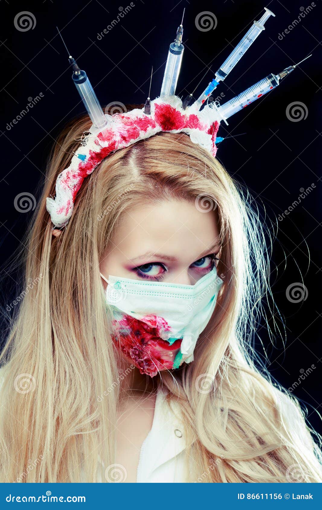 Halloween Kostum Krankenschwester Stockfoto Bild Von Doktor Ekeln 86611156