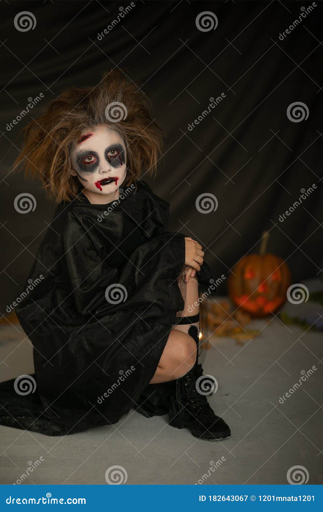 Halloween Little Girl Vampire Halloween Vampire Kids Makeup Wounds And Blood On The Face Scary Face Halloween Children S Part Stock Image Image Of People Devil