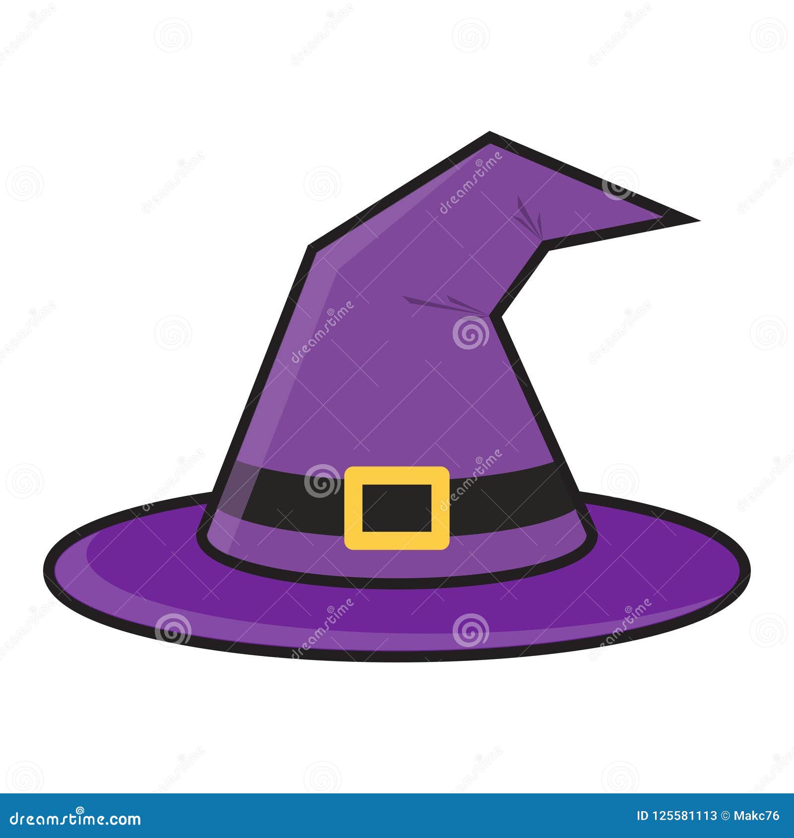 Halloween. Magic Witch Hat with Buckle Stock Vector Illustration of cartoon, accessory 125581113
