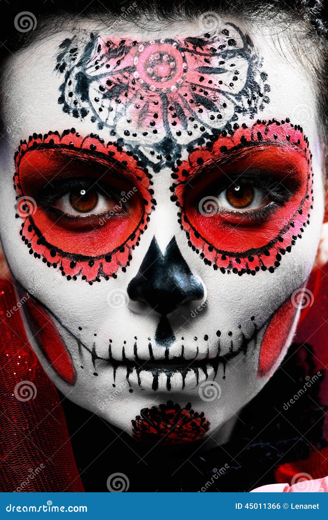 Halloween Make Up Sugar Skull Stock Photo - Image: 45011366