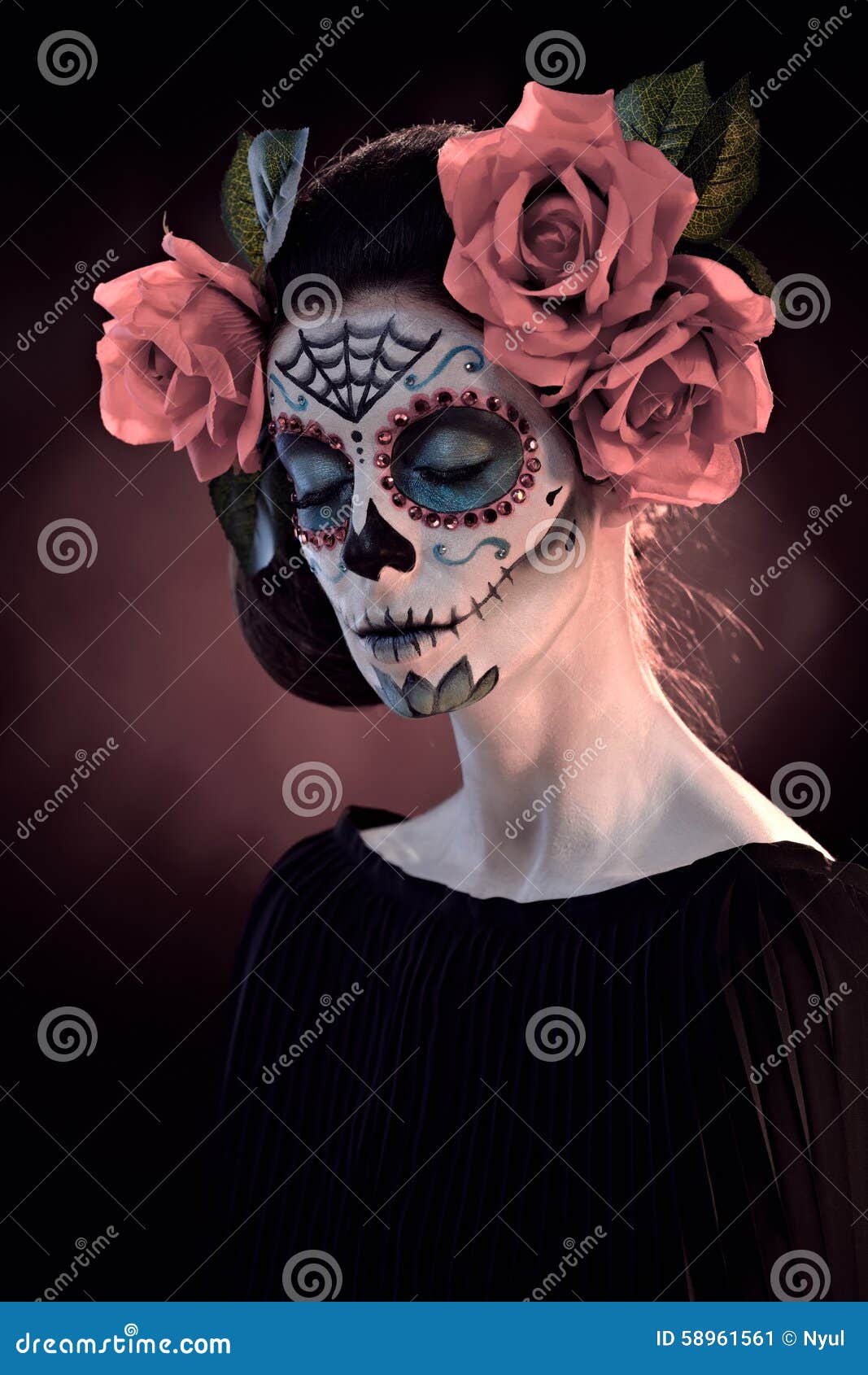 halloween makeup santa muerte mask