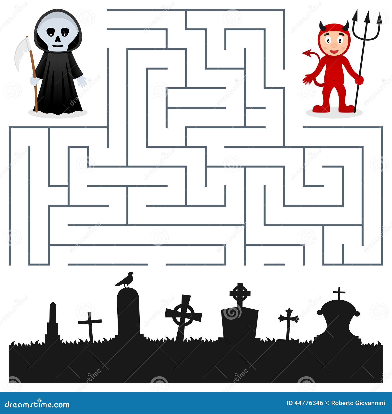 halloween maze - grim reaper & devil