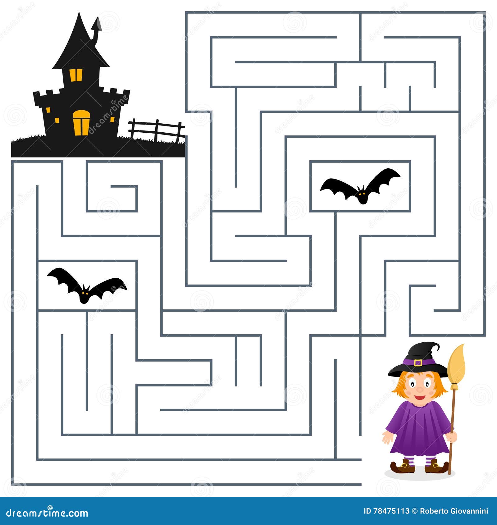 halloween maze - witch and haunted house