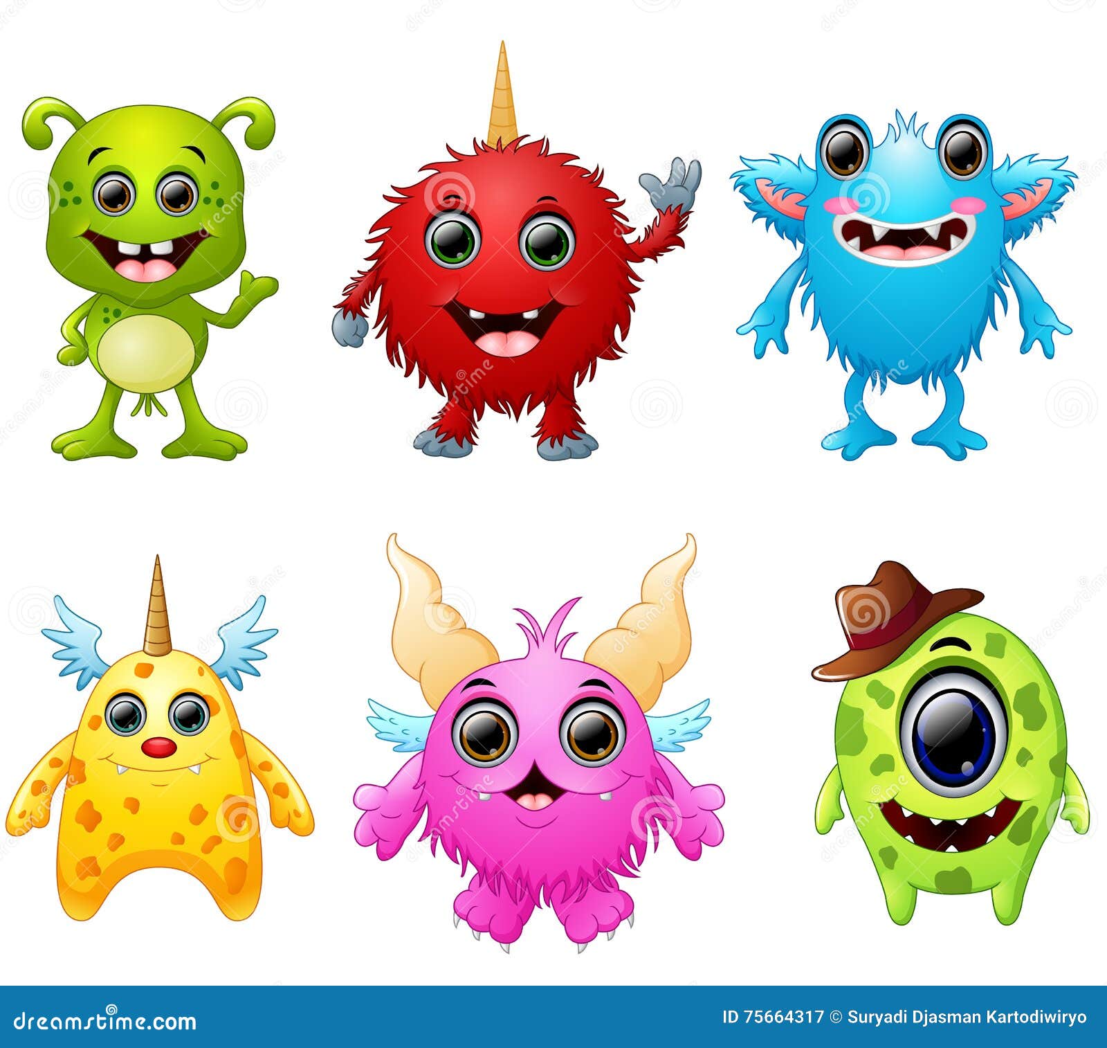 Halloween Monster Set Collection Stock Vector Illustration of goofy