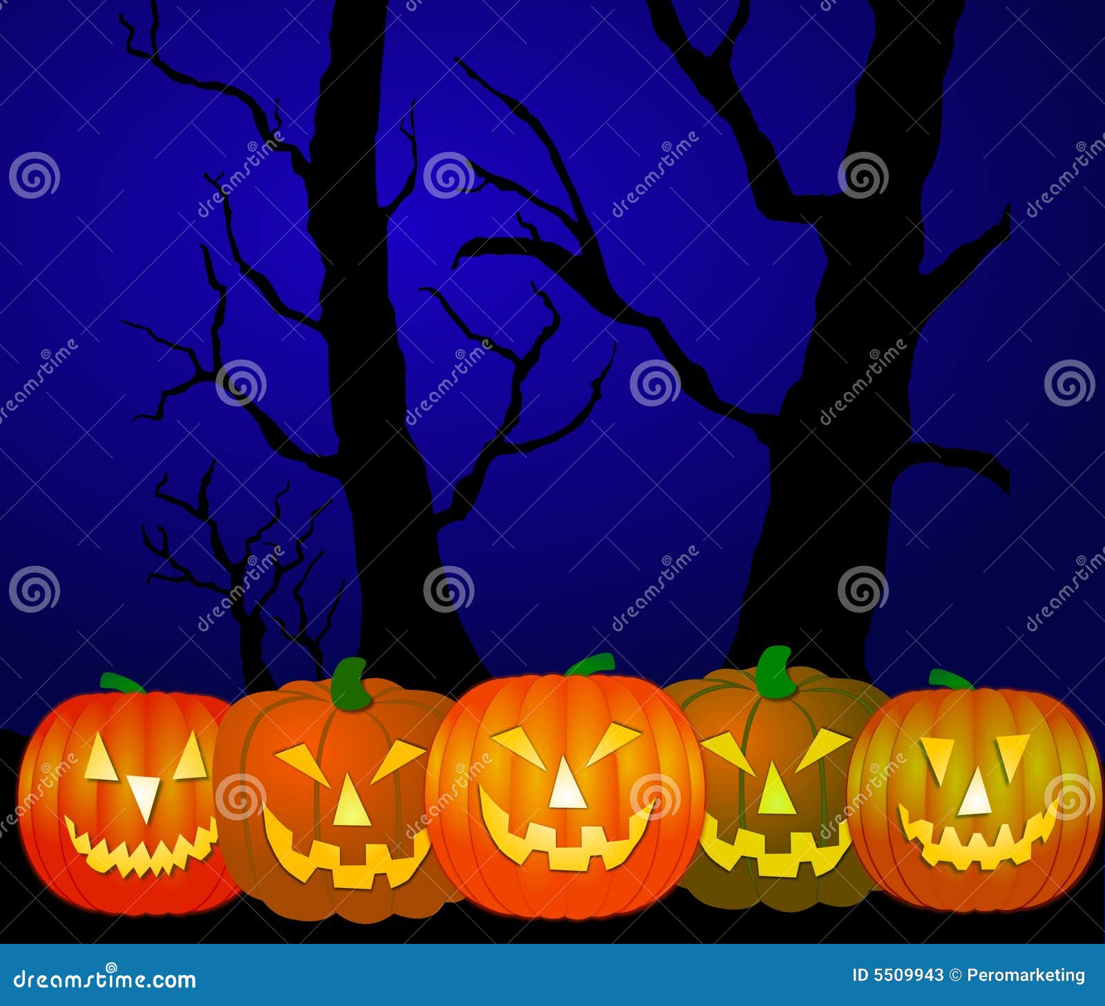 Halloween night stock illustration. Illustration of light 5509943