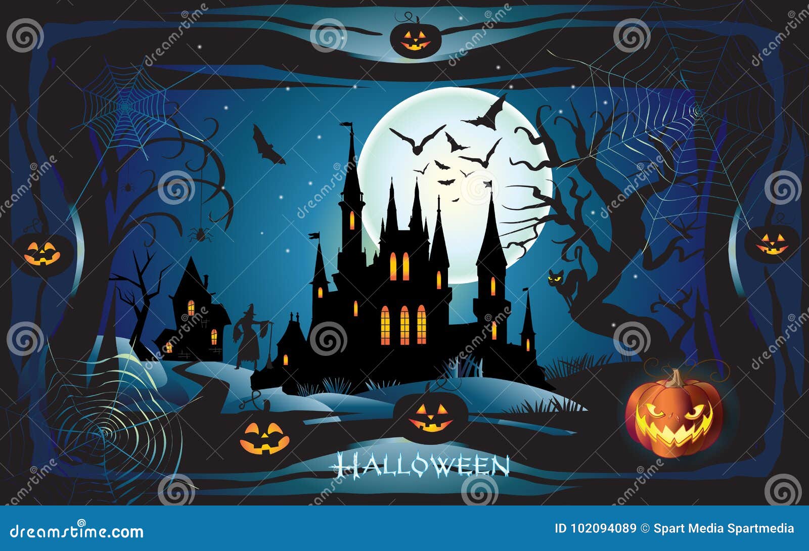 Halloween Holiday Fantasy Illustration Stock Vector ...