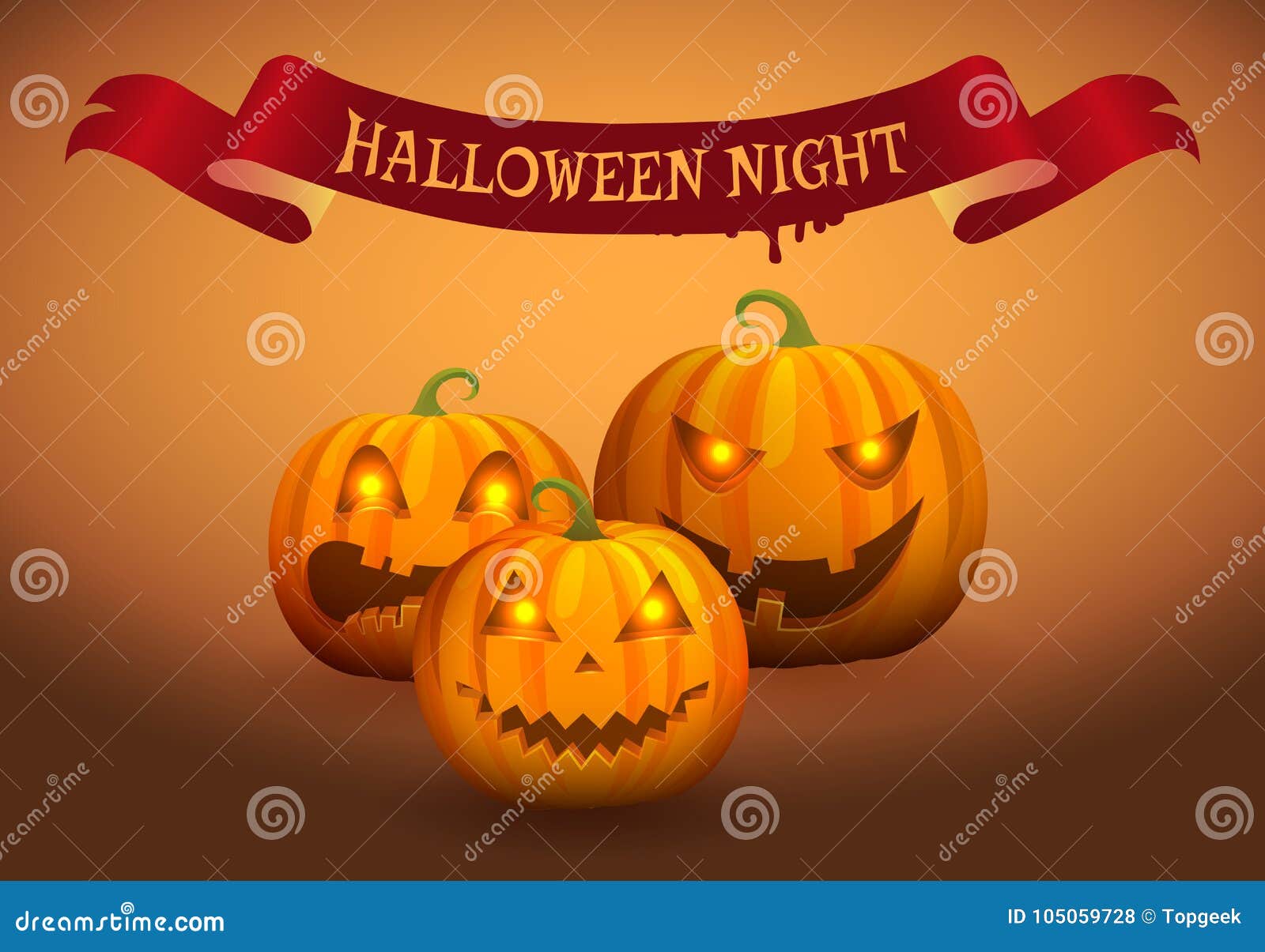 Halloween Night Jack O Lantern Vector Illustration Stock Vector Illustration Of Element Fall