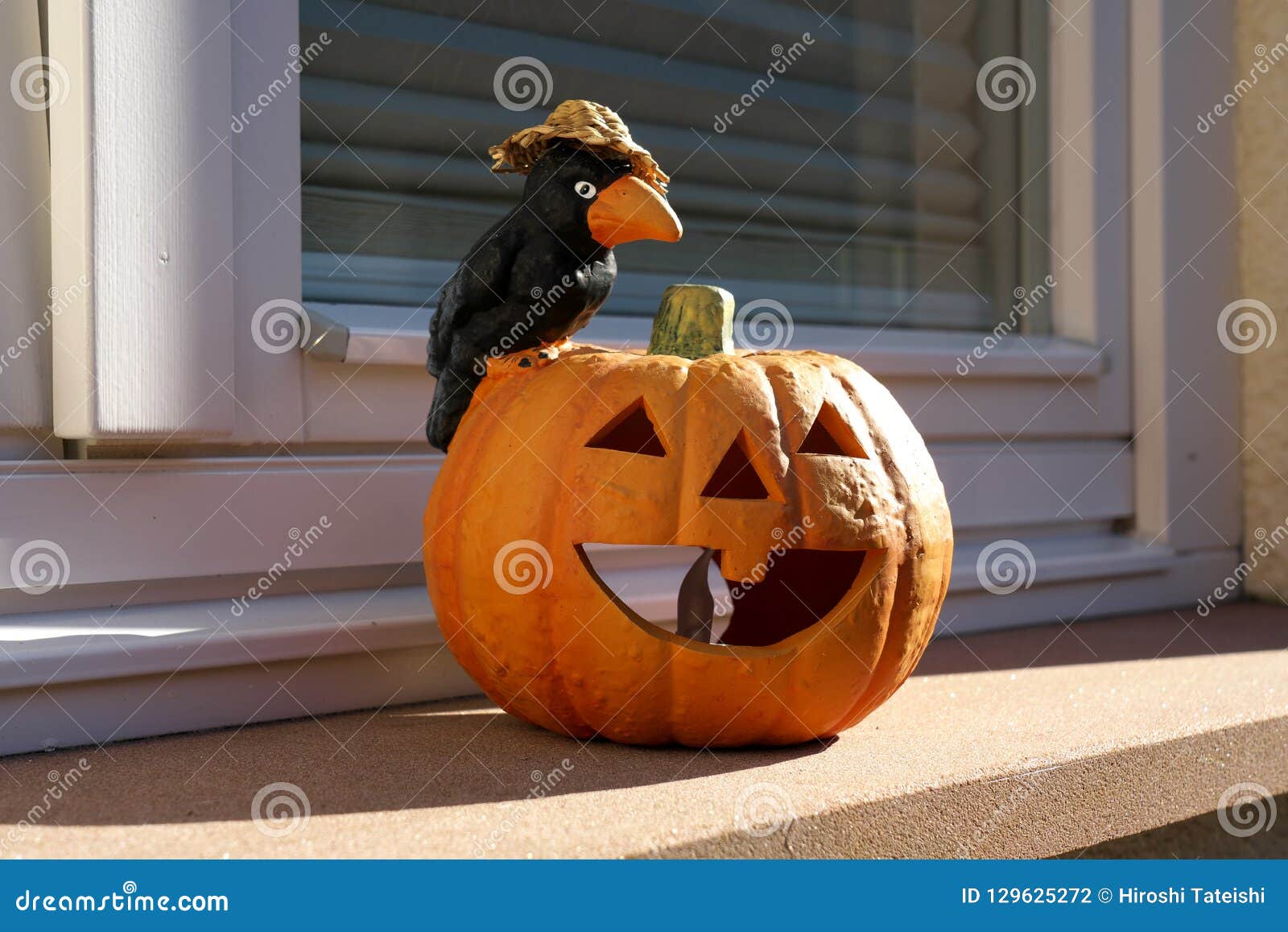 Halloween Ornament by the Window in Germany Stock Photo Image of gengenbach, pumpkin 129625272