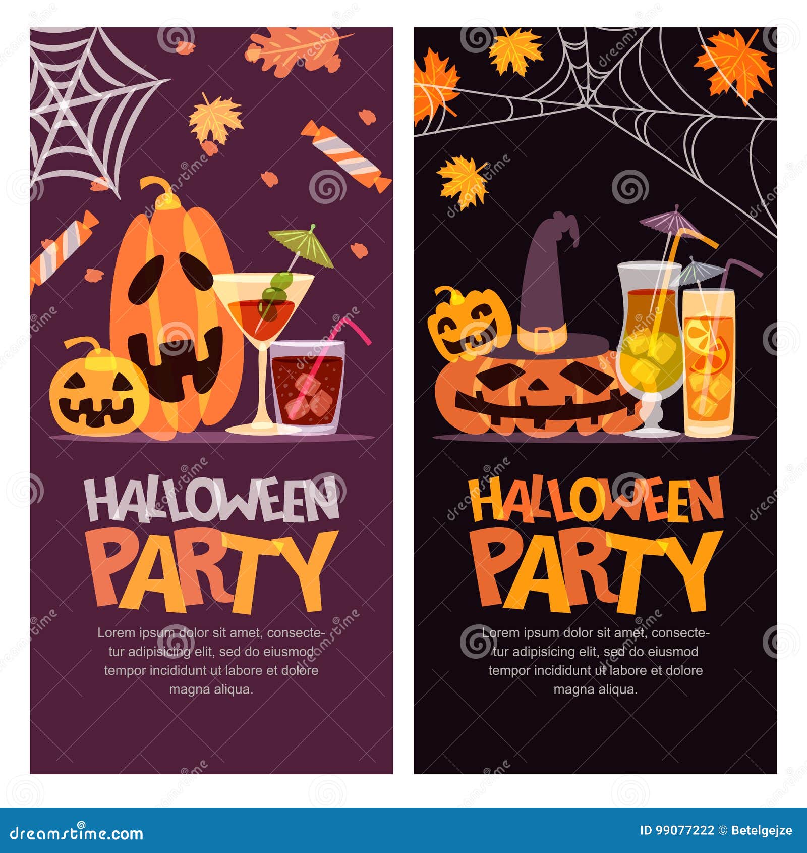 Halloween Party Banner, Poster, Greeting or Invitation. Pumpkin ...