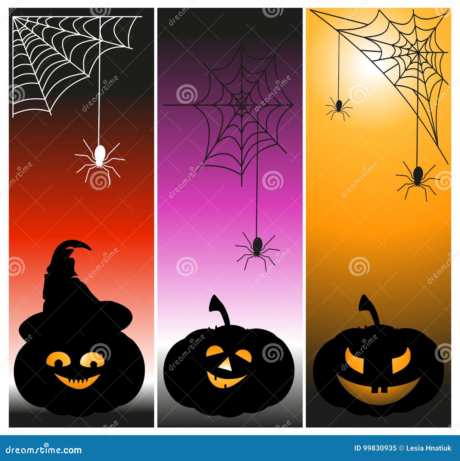 Halloween Party Banners Pumpkin Ghost Holiday Collection Vector ...