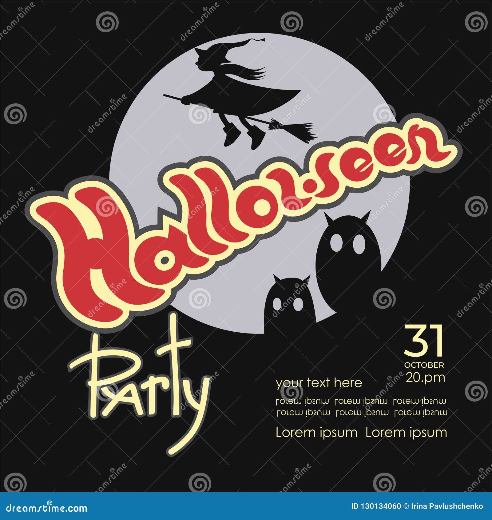halloween party invitation cartoon
