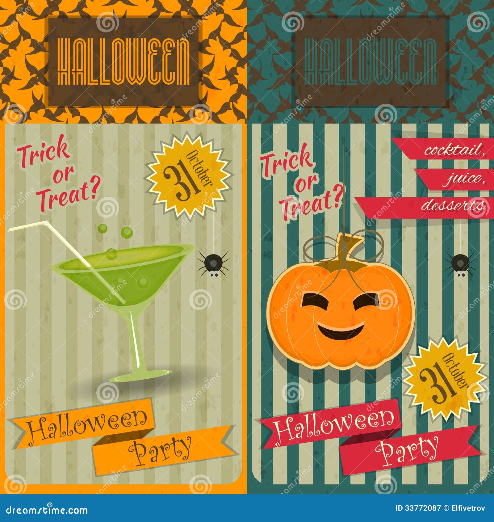 Halloween Party Invitation stock vector. Illustration of autumn - 33772087