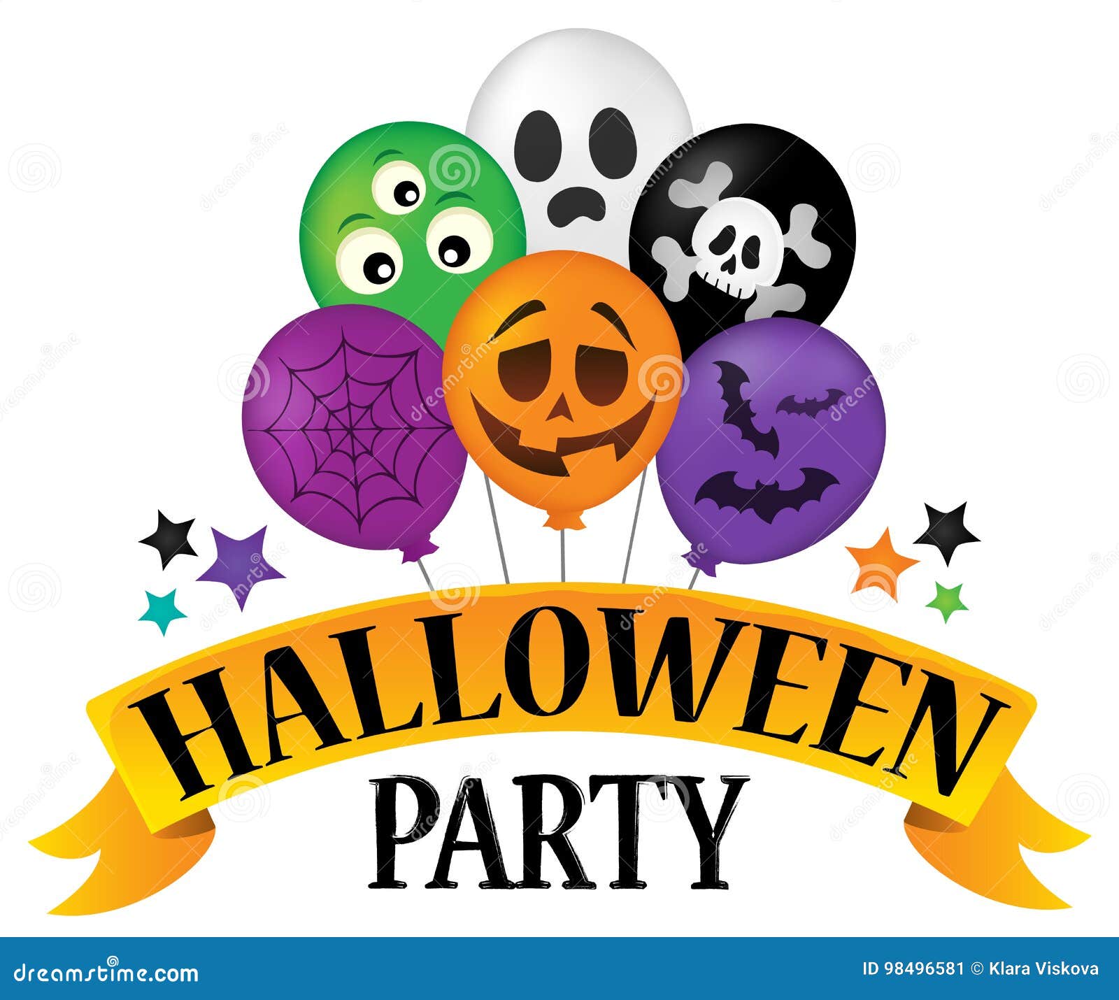 Halloween Party Sign Theme Image 4 Stock Vector  Illustration of
