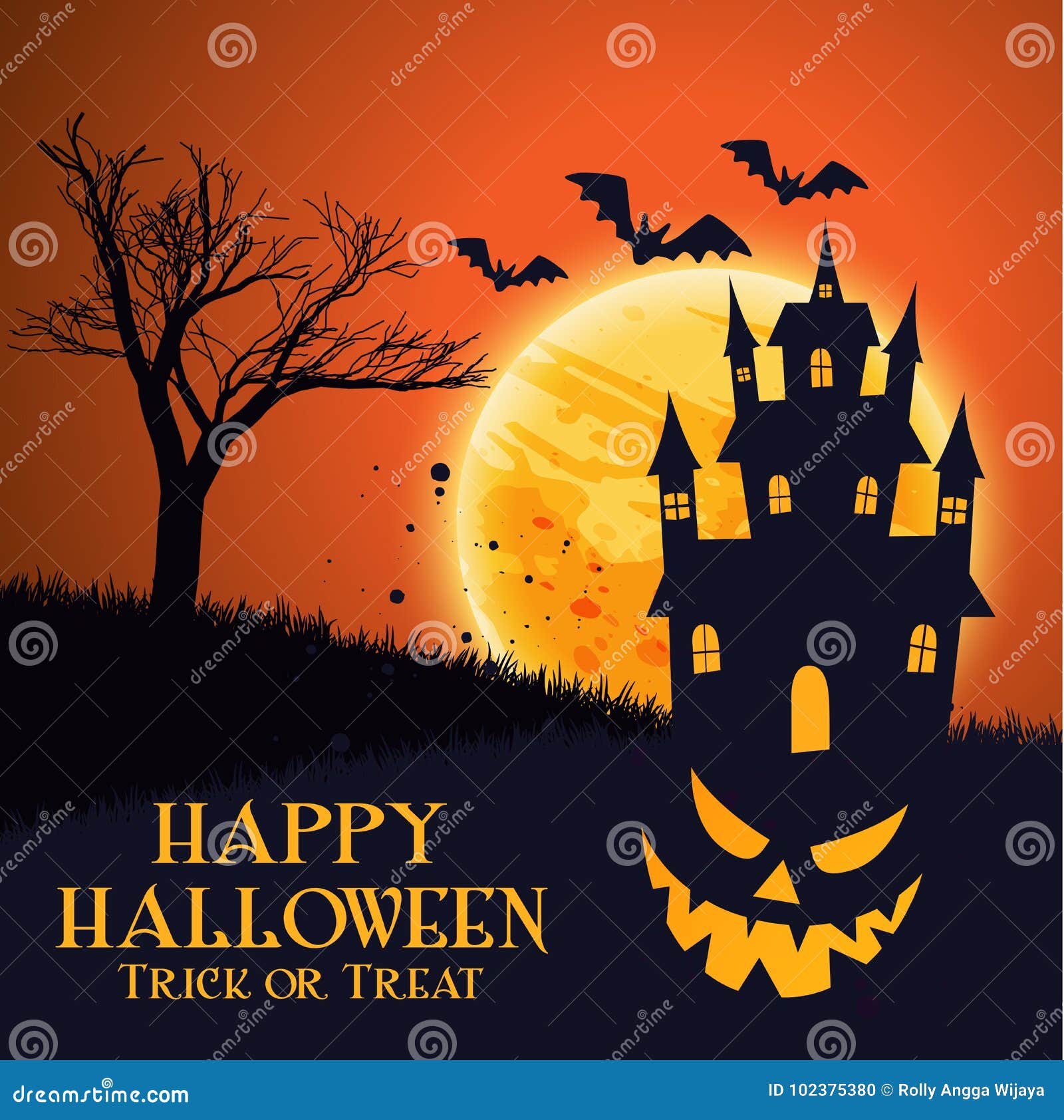 Halloween Party Wallpaper stock illustration. Illustration of border