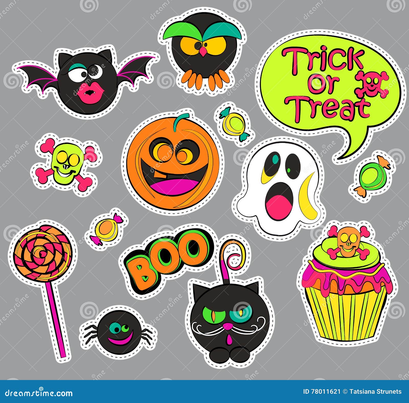 Halloween patch badges. stock vector. Illustration of graphic - 78011621