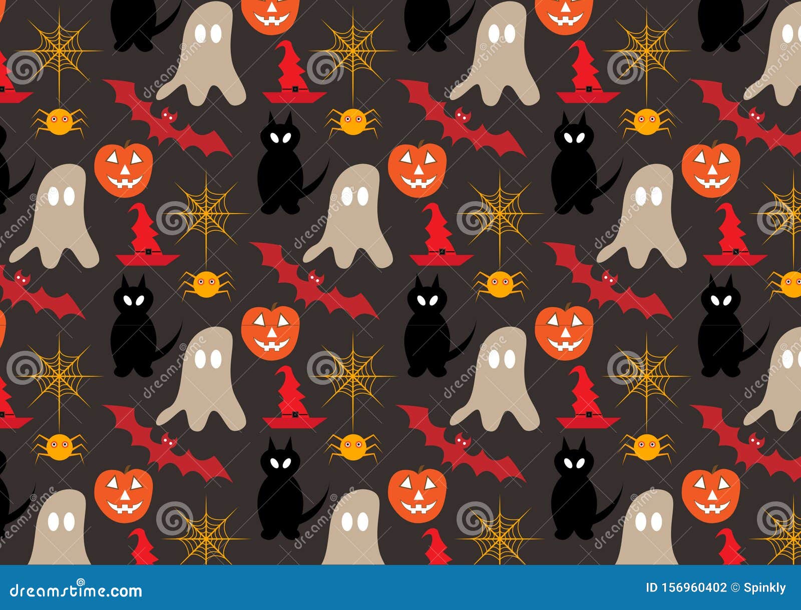 Halloween Pattern Wallpaper for Use As Background Stock Illustration ...