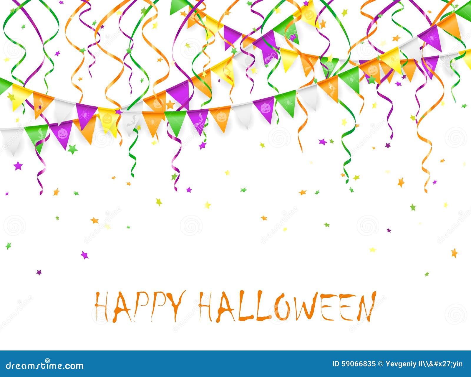 Halloween Pennants and Streamers Stock Vector Illustration of