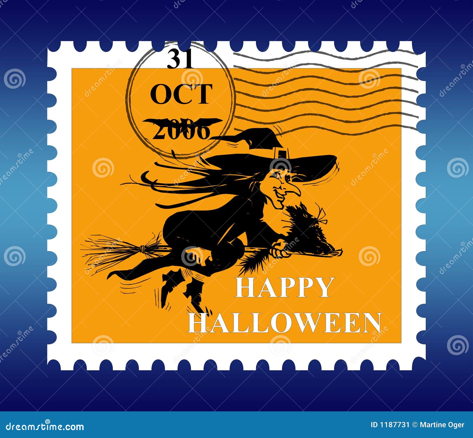 Halloween Postage Stock Image Image 1187731