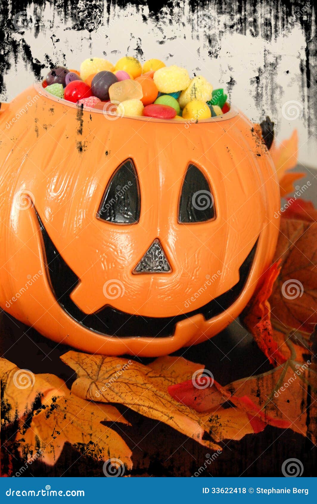 Halloween Pumpkin with Candy Stock Photo - Image of pumpkin, cavity ...