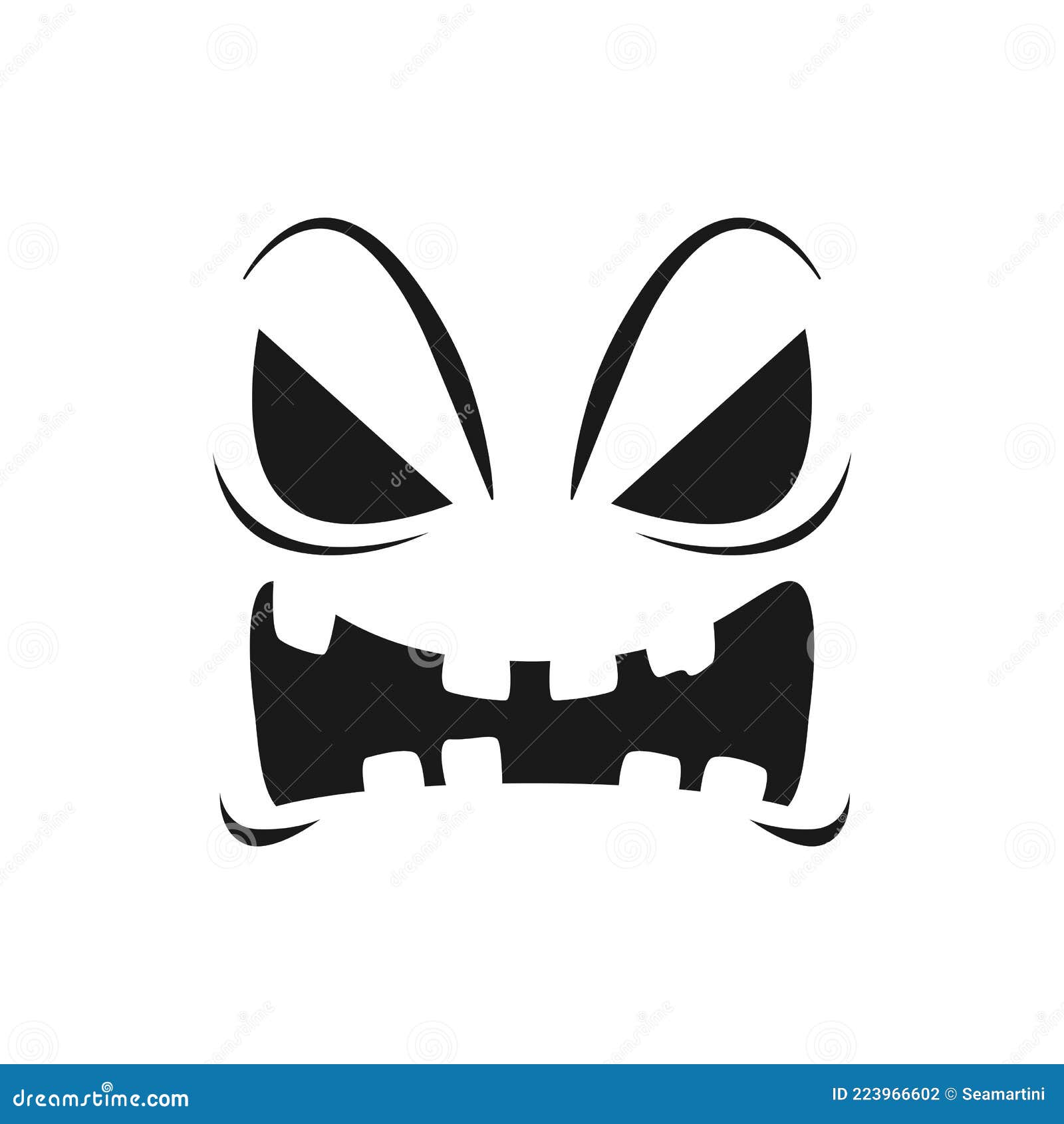 Halloween smiling face vector icon, scary evil - Stock Illustration  [102158587] - PIXTA