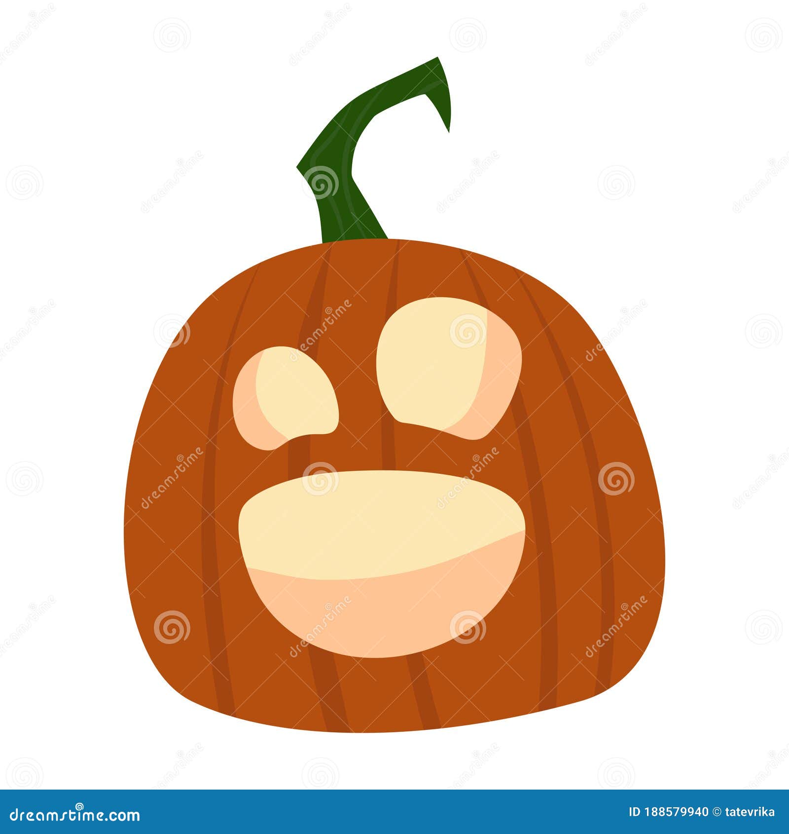 Halloween Pumpkin Funny and Cute. Vector Illustration Stock Vector ...