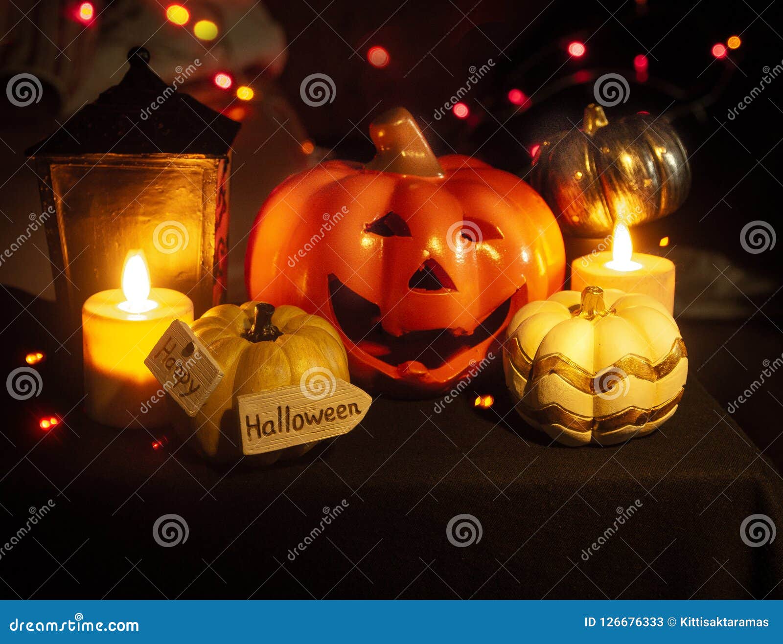 Halloween Pumpkin on Night Background. Stock Image - Image of holiday ...