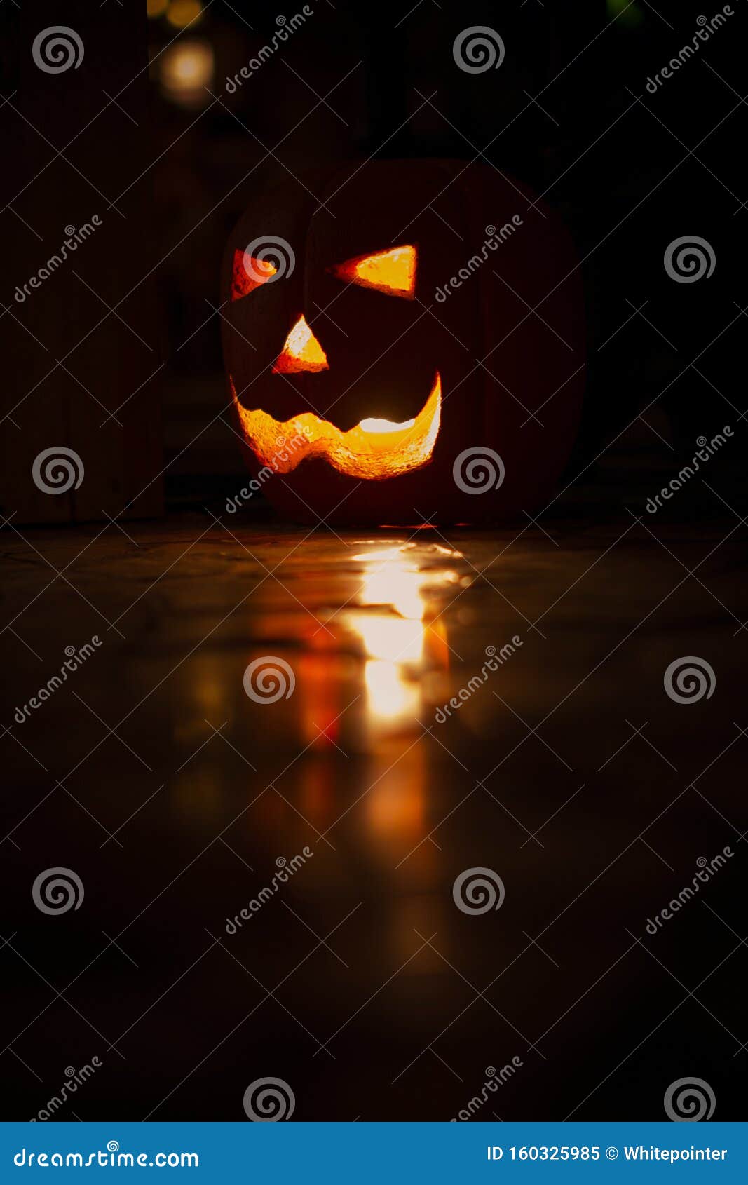 Halloween Pumpkin with a Scary Evil Face Stock Image - Image of carved ...