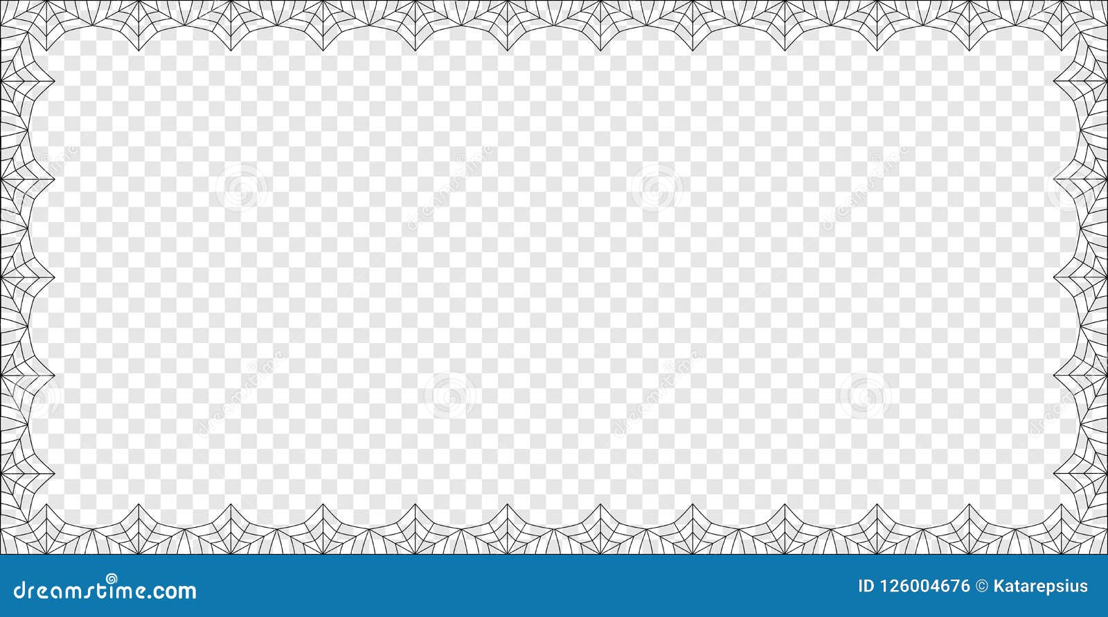 Halloween Rectangle Spider Web Border On Transparent ...