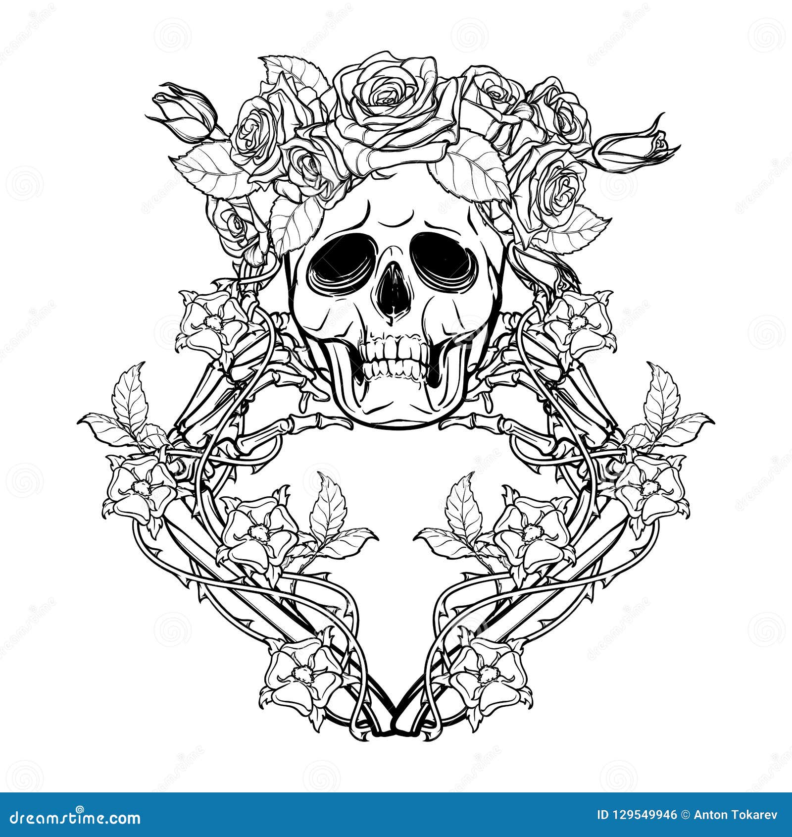 Santa Muerte Rose Tattoo
