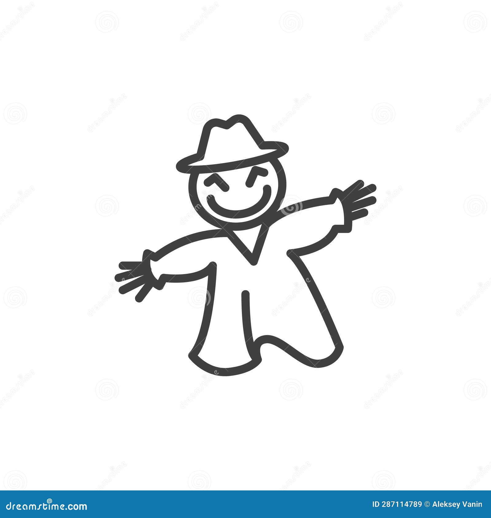halloween scarecrow line icon