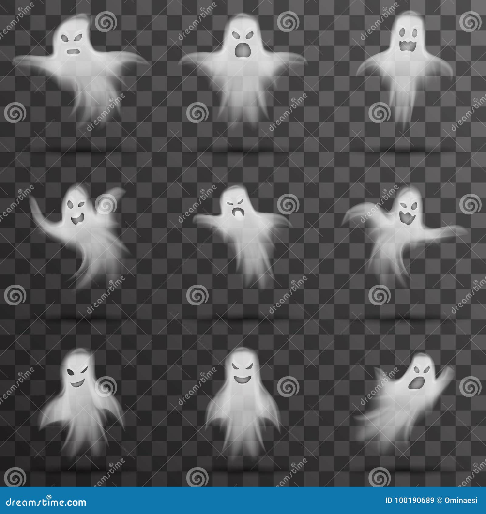 Vector Isolated Halloween Element Scary Halloween Smile, Evil Face, Scary  Face, Ghost PNG Transparent Image and Clipart for Free Download