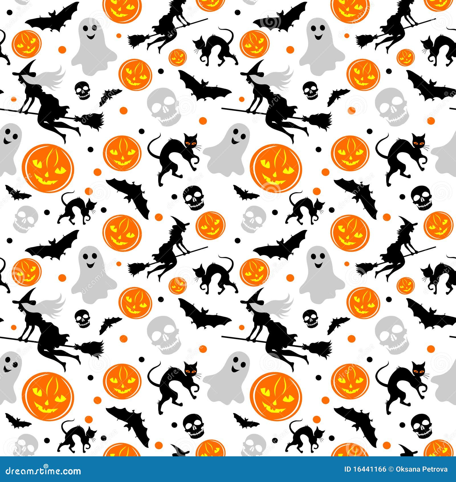 Halloween Seamless Background Stock Vector - Illustration of orange ...
