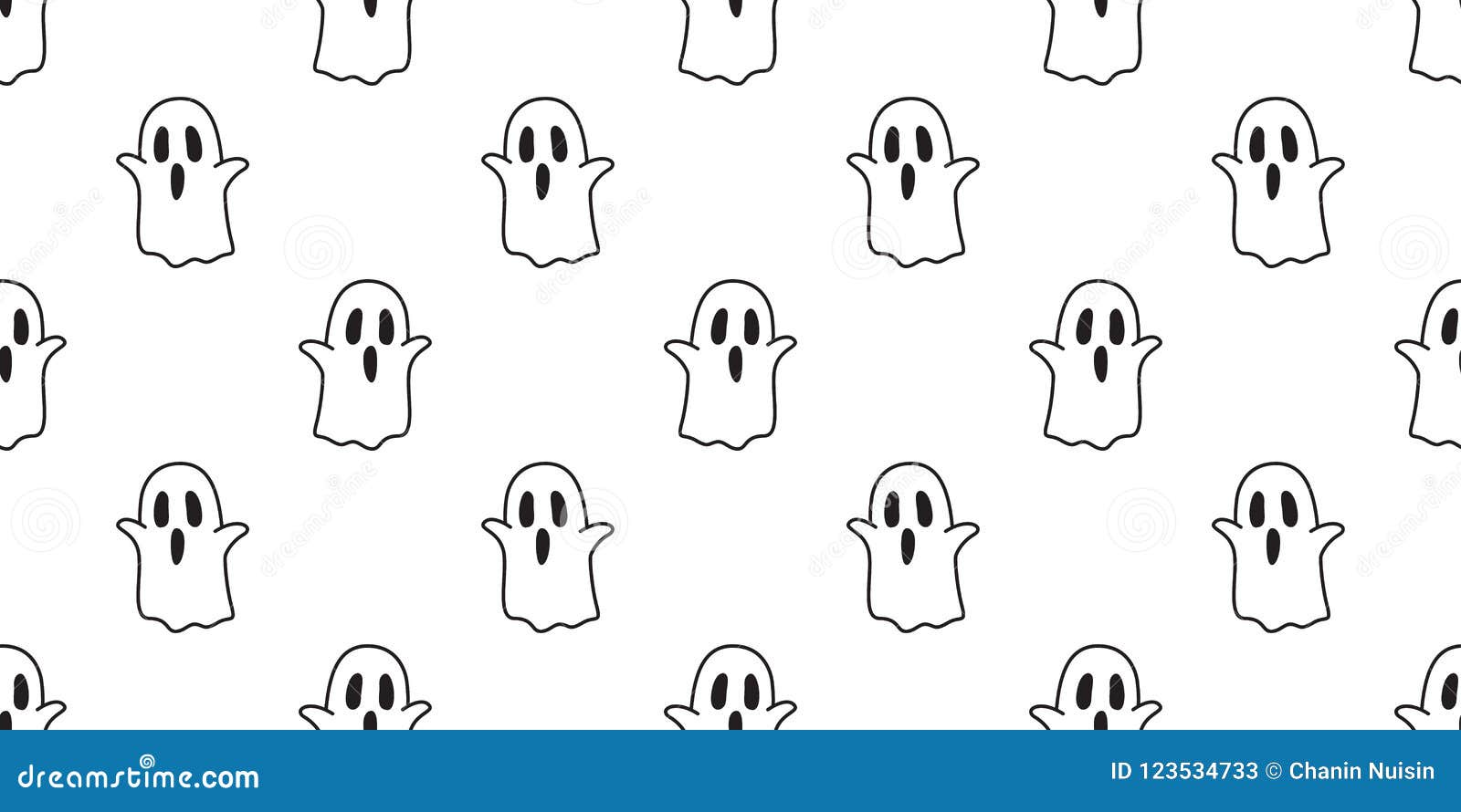 Halloween Seamless Pattern Ghost Spooky Cartoon Wallpaper Background White  Stock Illustration - Illustration of black, celebration: 123534733