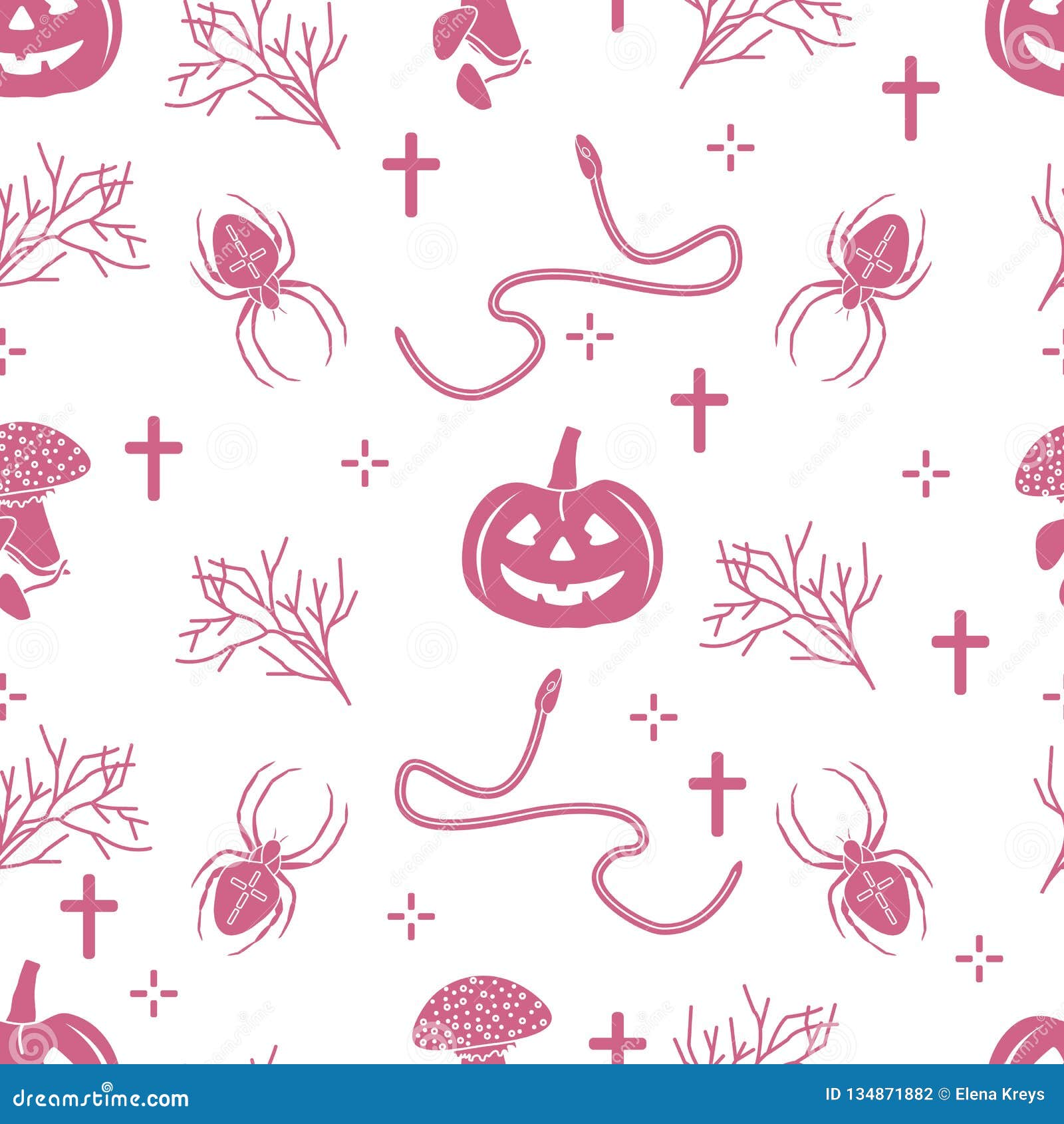 Halloween Seamless Pattern. Pumpkin, Spider, Snake Stock Vector ...