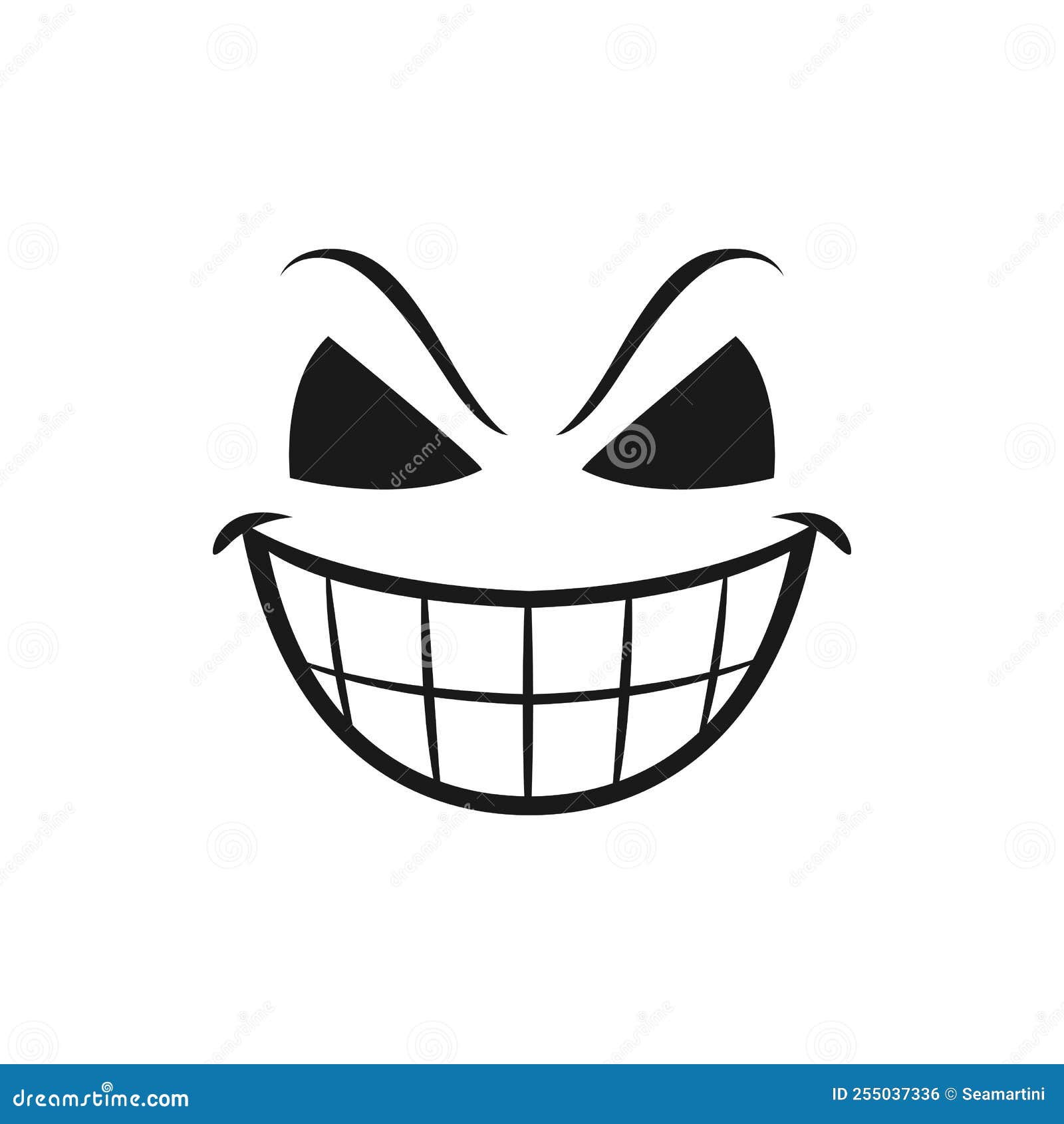 Halloween Smiling Face Vector Icon, Scary Smile Stock Vector - Illustration  of monster, demon: 255037336