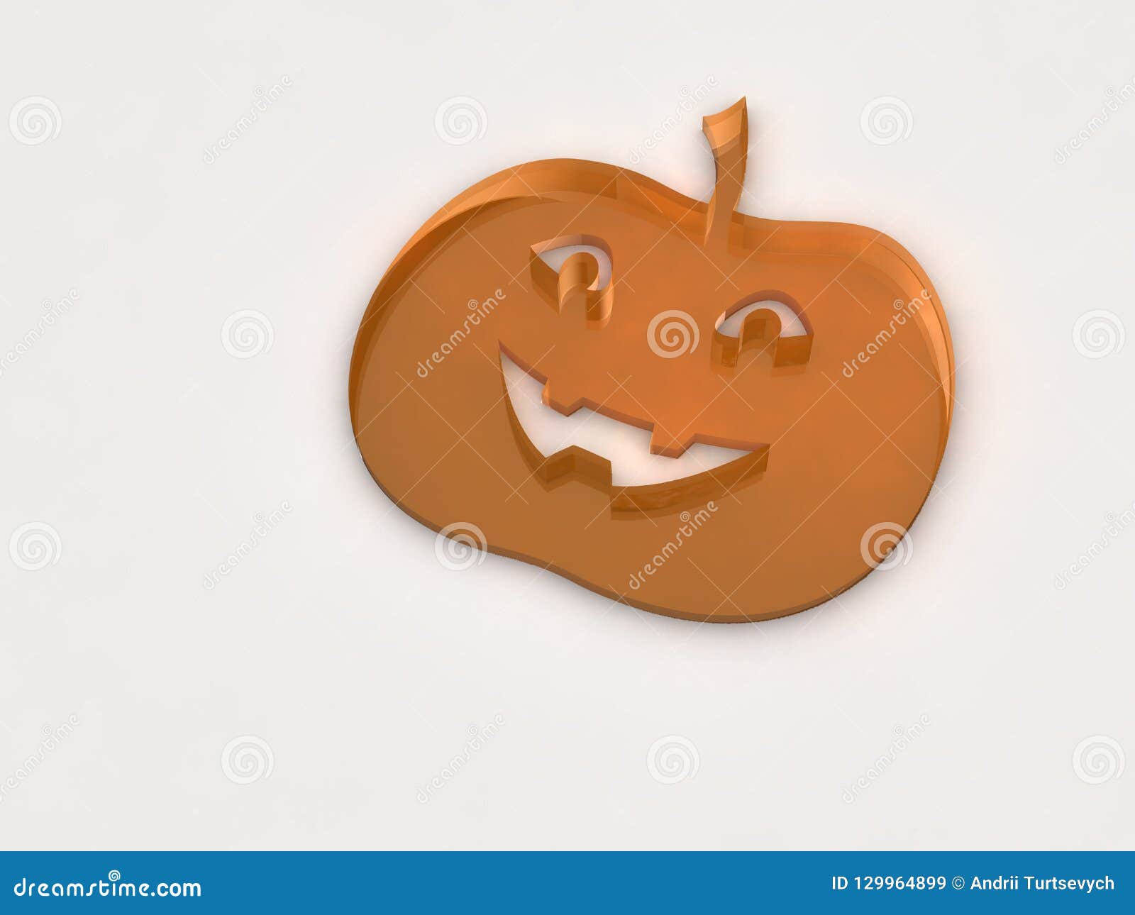 Halloween Start Button, 3D Illustration, Orange Stock Illustration
