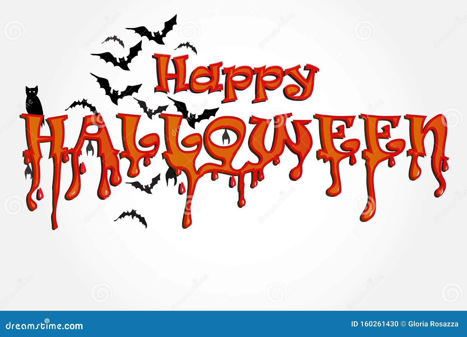 Halloween Text Bats Flying Party Background Stock Vector - Illustration ...