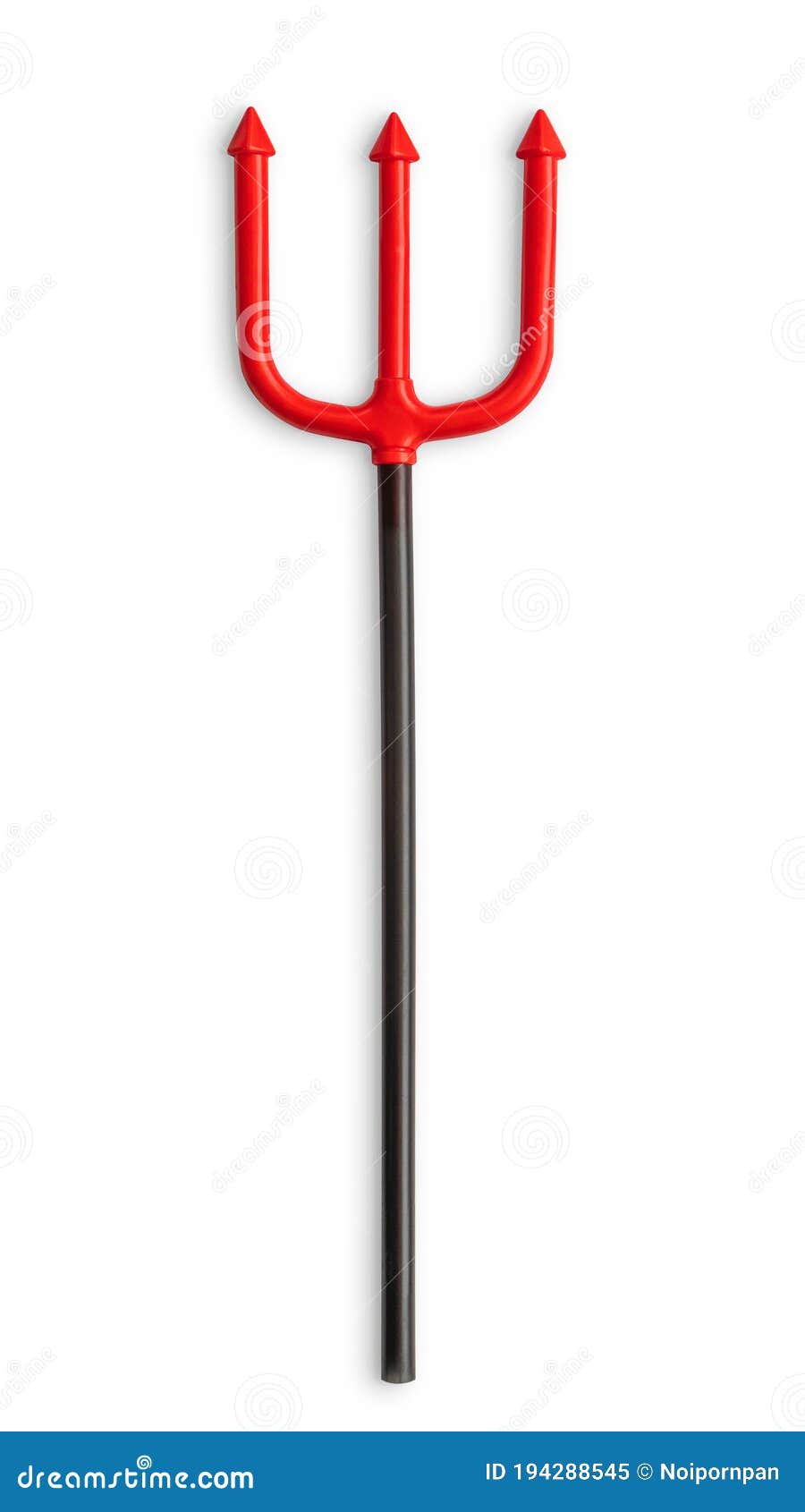 halloween trident, pitchfork  on white background clipping path for kid devil costume holiday party